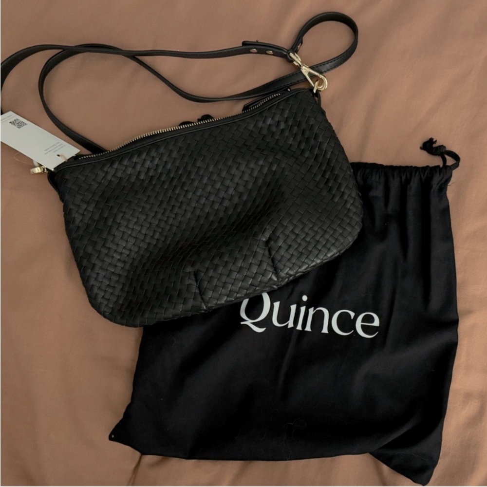 NWT Quince genuine leather black bag